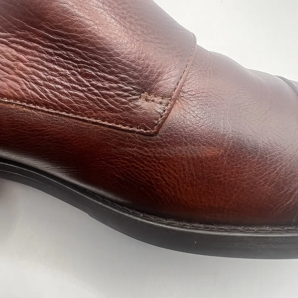 Hadley London Double Monk Strap Leather Dress‎ Shoe Sz 10 Brown Made In Portugal